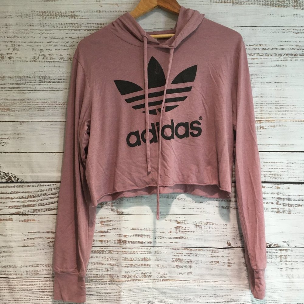 Adidas Crop long sleeve hoodie size Med - N-10